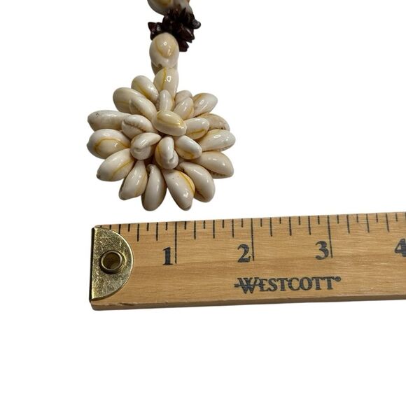 Beautiful Handmade Cowrie Seashell Shell Koa Seed Lei Statement Necklace - Picture 12 of 15